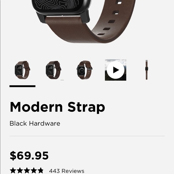 Nomad Brown Leather Apple Watch 38mm band - Picture 3 of 3